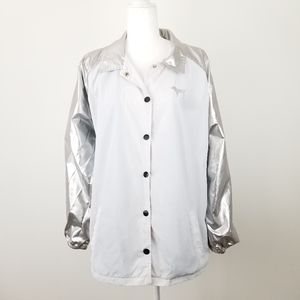 Pink Victoria's Secret Jacket Silver/White